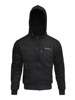 RIDERACT Black Mens Hoodie Motorbike Hoodie with Armors Size 3XL Best Summer